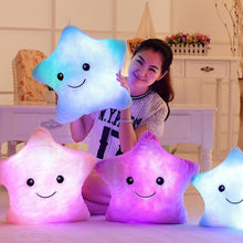 Load image into Gallery viewer, 34CM juguete creativo almohada luminosa almohada de peluche de felpa suave brillante estrellas de colores almohada luz Led juguetes de regalo para los niños de las muchachas de los niños