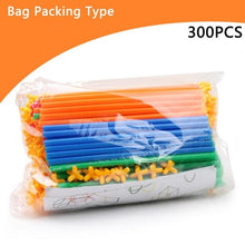 Load image into Gallery viewer, 500pcs 4D Straw Building Blocks DIY Plastic Assembled Blocks Toy Straw Inserted Construction Toy Colorful Educational Kids Gift
