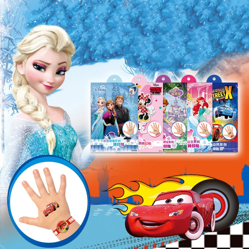 1 pcs Disney Children's Cartoon Temporary Tattoos Cartoon girls frozen princess Tattoo Paper Boy  Avengers Flash Tattoo Stickers